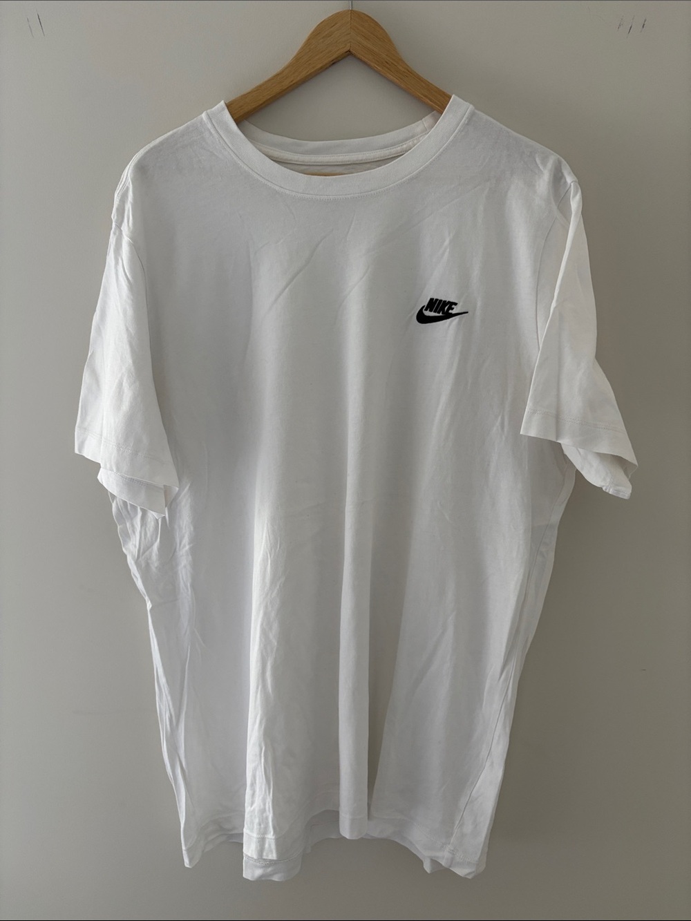 Nike White Short Sleeve Crew with Black Swoosh